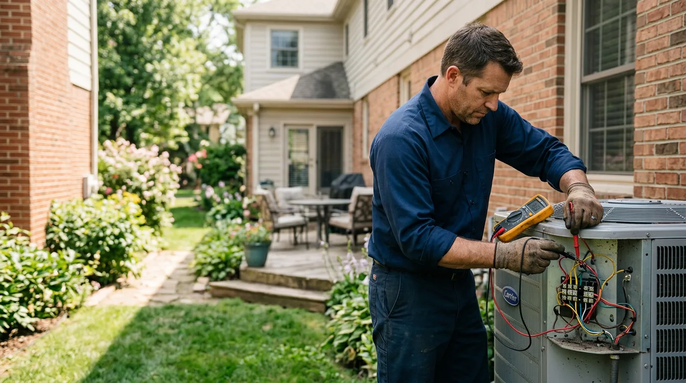 HVAC technician working near Rossburg, OH